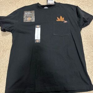 Hand Embroidered Dickies Black Pocket Tee Shirt for Men
